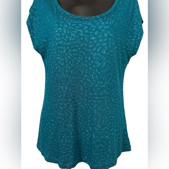 NWOT, New York & Company, Teal Glittering Top, Small - Picture 5 of 9